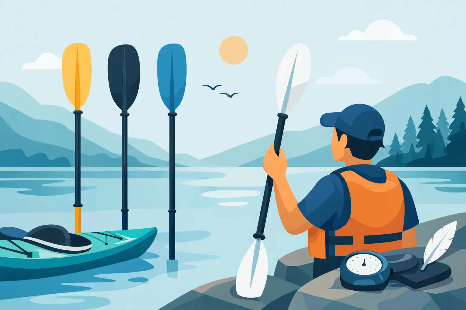 Cómo elegir una pala kayak ligera ideal