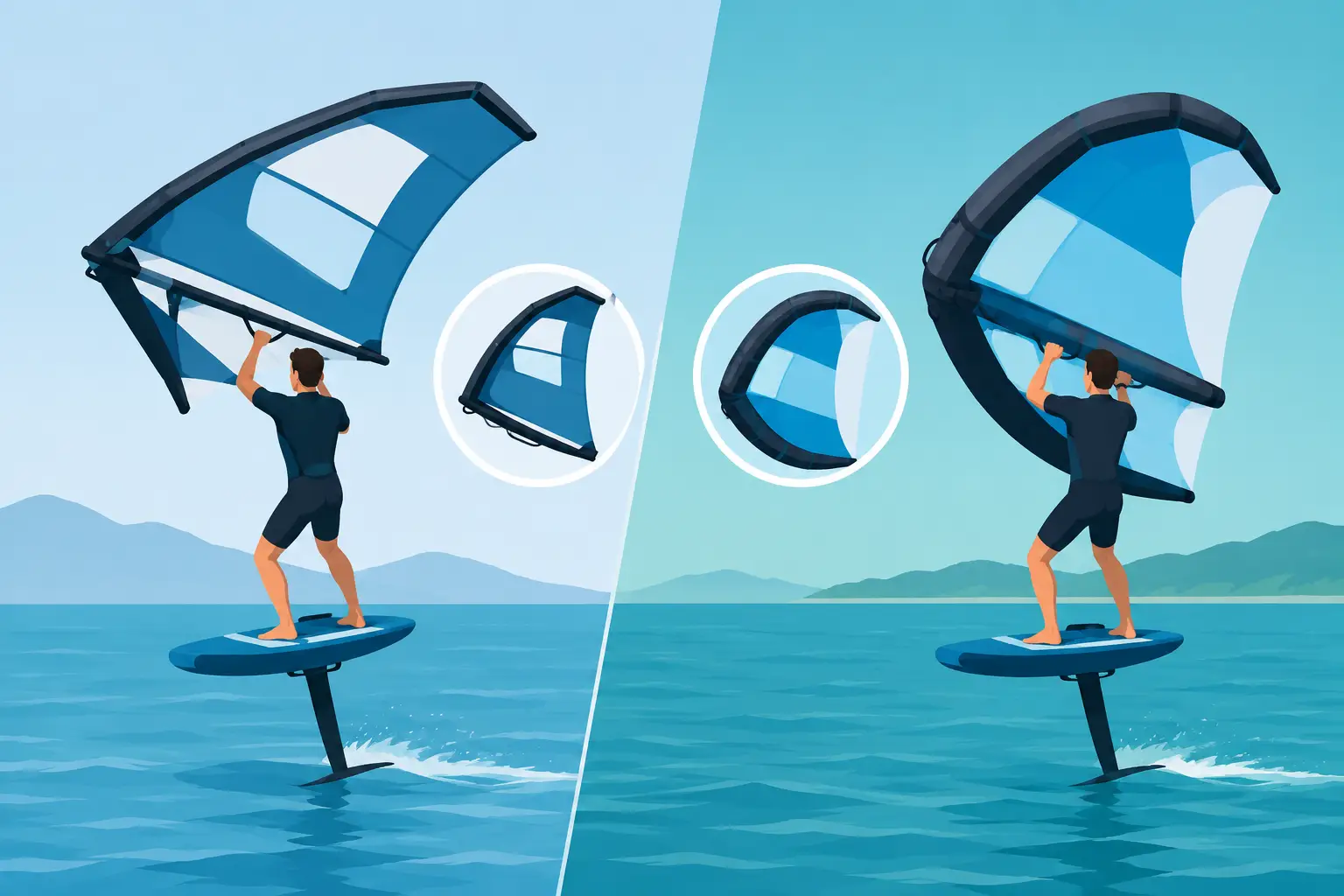Ala wingfoil rígida vs hinchable: cuál elegir